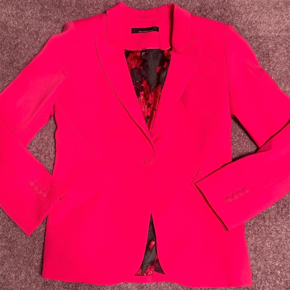 White House Black Market Hot Pink Single-Button Blazer